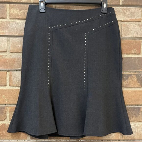 Bebe Bejeweled Dark Gray Skirt Size 4 - Picture 1 of 6